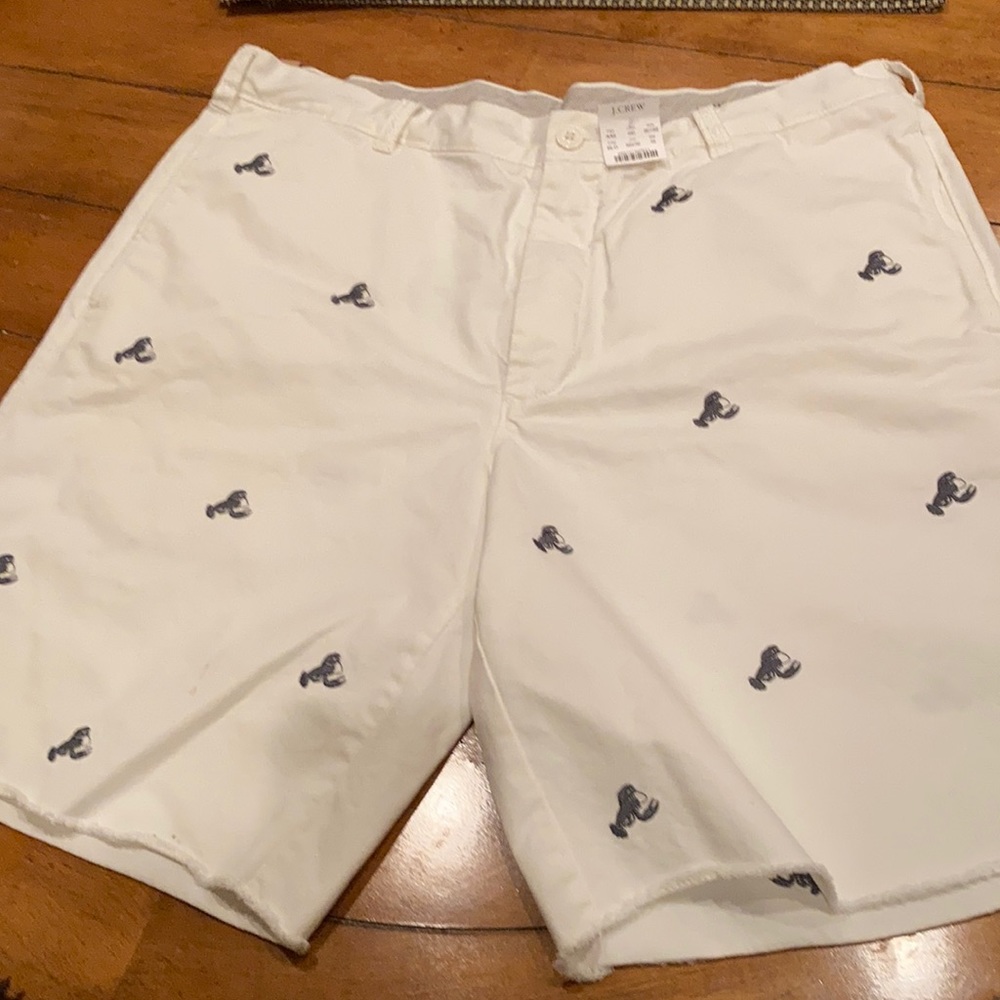 Jcrew mens lobster embroidered shorts
